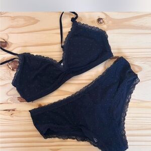 Brandy Melville Navy Lace Lingerie Set